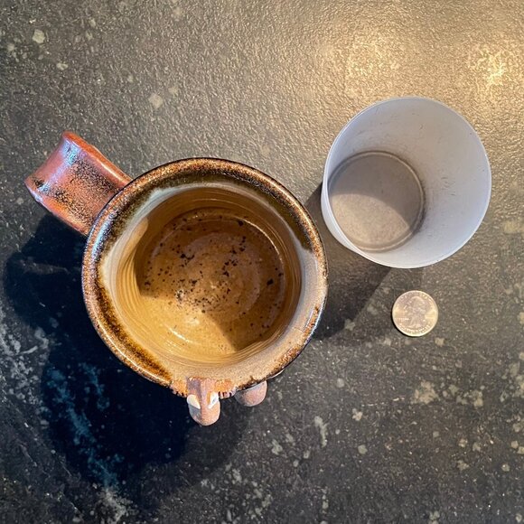 Adorable 8 Oz. Pottery Mug, Handcrafted Silly Faces, Vintage - Picture 9 of 9